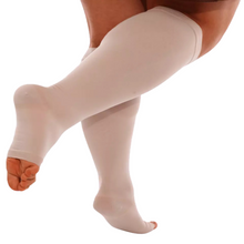 Load image into Gallery viewer, Plus sized Open Toe Compression Socks