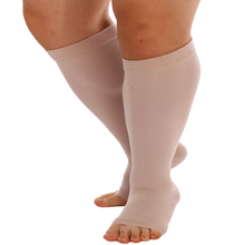 Load image into Gallery viewer, Plus sized Open Toe Compression Socks