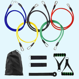 11 Piece Fitness Resistance Bands Exercise Set