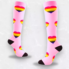 Load image into Gallery viewer, Heart Patterned LegEase Compression Socks