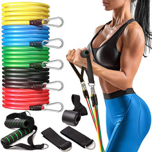 Load image into Gallery viewer, 11 Piece Fitness Resistance Bands Exercise Set
