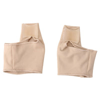 Pair of beige bunion corrector toe splint straighteners laid flat, inside view