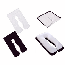 Load image into Gallery viewer, Black and white two-tone Full Body Pillow Case flat and fitted views
