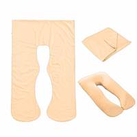 Cream peach Full Body Pillow Case flat lay, folded and fitted views