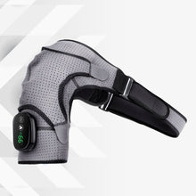 Load image into Gallery viewer, Grey Heated Compression Shoulder Brace with Vibration isolated on white showing full brace structure