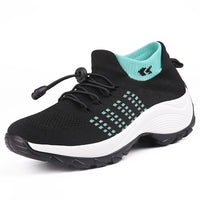 Black teal Orthopaedic Comfort Shoes for Women three-quarter view white background