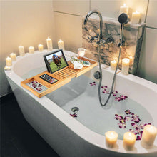 Load image into Gallery viewer, Expandable Bamboo Bath Caddy