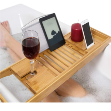 Load image into Gallery viewer, Expandable Bamboo Bath Caddy