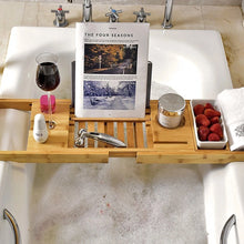 Load image into Gallery viewer, Expandable Bamboo Bath Caddy