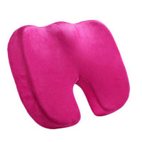 Hot pink coccyx cushion for tailbone pain, front-facing view