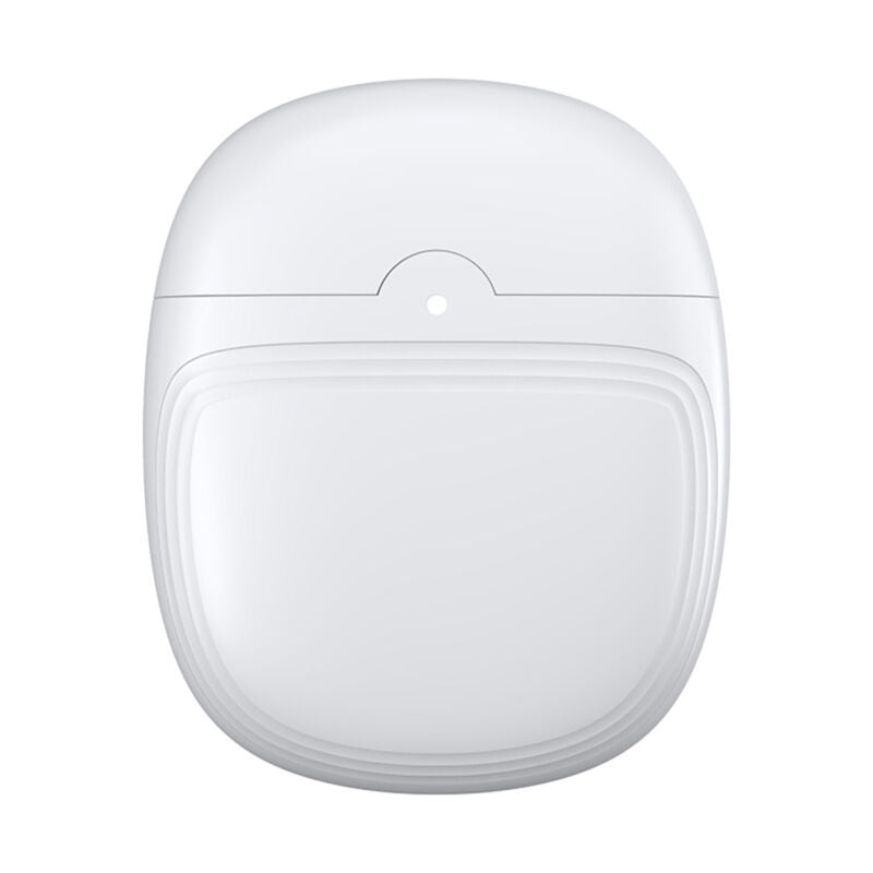 White electric nail clipper case shown front-on against a white background, featuring ridged detail