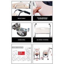 Load image into Gallery viewer, Mobile Shower Toilet Commode Chair