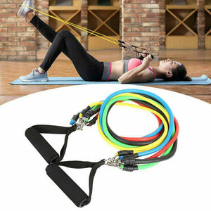 11 Piece Fitness Resistance Bands Exercise Set