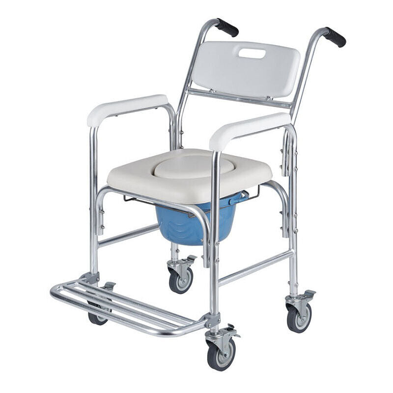 Mobile Shower Toilet Commode Chair