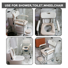 Load image into Gallery viewer, Mobile Shower Toilet Commode Chair