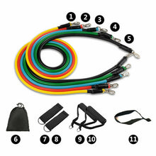 Load image into Gallery viewer, 11 Piece Fitness Resistance Bands Exercise Set