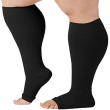 Load image into Gallery viewer, Plus sized Open Toe Compression Socks