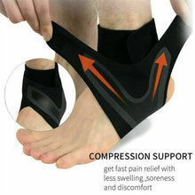 Load image into Gallery viewer, Infographic showing Plantar X Wrap compression support for pain relief and swelling