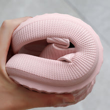 Load image into Gallery viewer, Pink Cloud Slide bent into circle demonstrating flexible foam material
