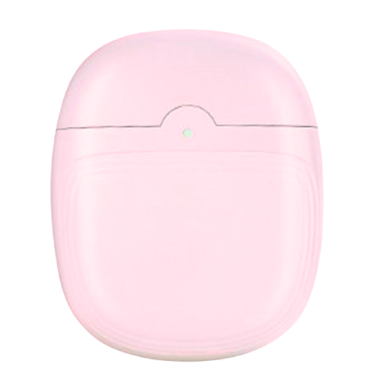 Pink electric nail clipper case front view with LED indicator on a white background