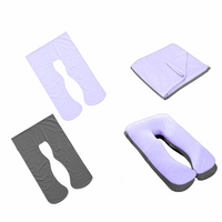 Lilac and grey two-tone Full Body Pillow Case flat and fitted views