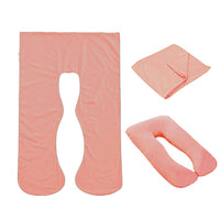 Peach Full Body Pillow Case flat lay, folded and fitted views