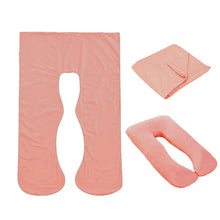 Load image into Gallery viewer, Peach Full Body Pillow Case flat lay, folded and fitted views
