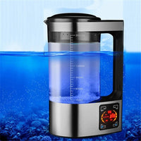 2L electric hydrogen water generator kettle with orange LED display and blue glow