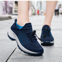 Navy blue Orthopaedic Comfort Shoes for Women close-up front angle