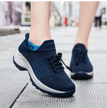 Load image into Gallery viewer, Navy blue Orthopaedic Comfort Shoes for Women close-up front angle
