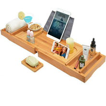 Load image into Gallery viewer, Expandable Bamboo Bath Caddy
