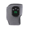 Front view of grey ankle heating wrap with black LED control module showing green digit display