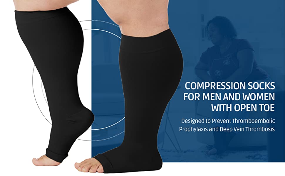 Plus Size Open Toe Compression Socks Pain Relief Australia