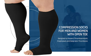 Plus sized Open Toe Compression Socks