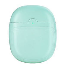 Load image into Gallery viewer, Mint green electric nail clipper case front view with LED indicator light on white background

