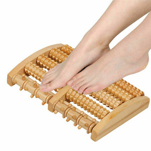 Wooden 5 Roller Foot Massager