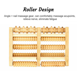 Wooden 5 Roller Foot Massager