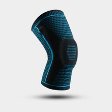 Load image into Gallery viewer, Teal and black Ultra Knee Brace floating on white background, angled side view
