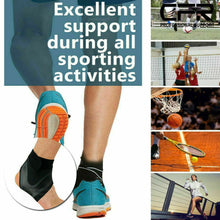 Load image into Gallery viewer, Infographic showing ankle wrap suits football volleyball basketball tennis and running activities
